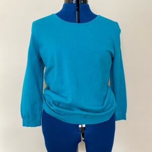 Talbots Blue Sweater - silk blend size large shown on